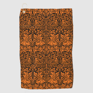 William Morris Brother Rabbit Rust Black Pattern Golf Towel