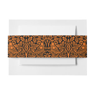 William Morris Brother Rabbit Rust Black Pattern Invitation Belly Band