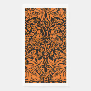 William Morris Brother Rabbit Rust Black Pattern Napkin
