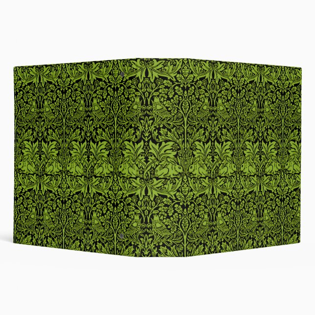 William Morris Brother Rabbit Sage Green Black Binder (Background)