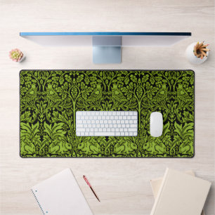William Morris Brother Rabbit Sage Green Black Desk Mat