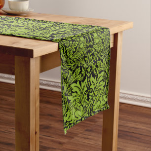 William Morris Brother Rabbit Sage Green Black Long Table Runner