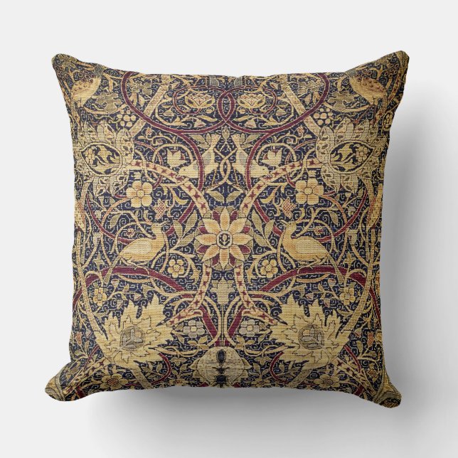 William Morris Bullerswood Carpet Detail Throw Pillow (Front)