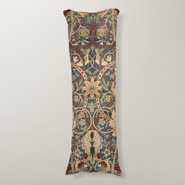 William Morris Bullerswood Faux Tapestry Body Pillow (Front Vertical)