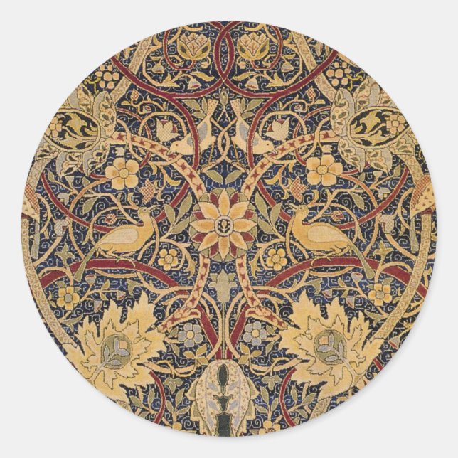 William Morris Bullerswood Faux Tapestry Classic Round Sticker (Front)