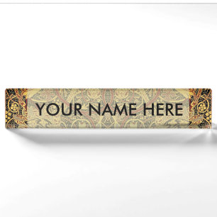 William Morris Bullerswood Faux Tapestry  Nameplate