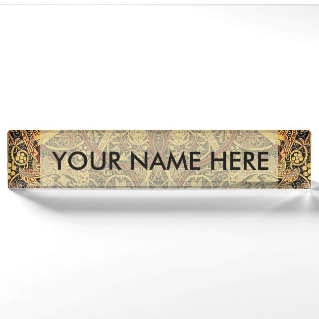 William Morris Bullerswood Faux Tapestry Nameplate (Front)