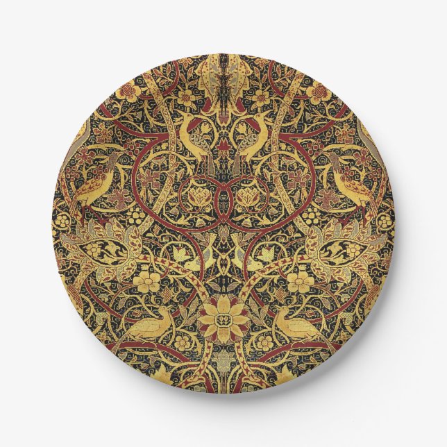 William Morris Bullerswood Faux Tapestry Paper Plate (Front)