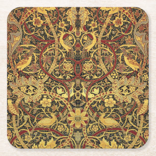 William Morris Bullerswood Faux Tapestry  Square Paper Coaster