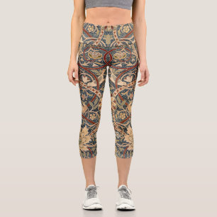 William Morris Bullerswood Vintage Bird Art Capri Leggings