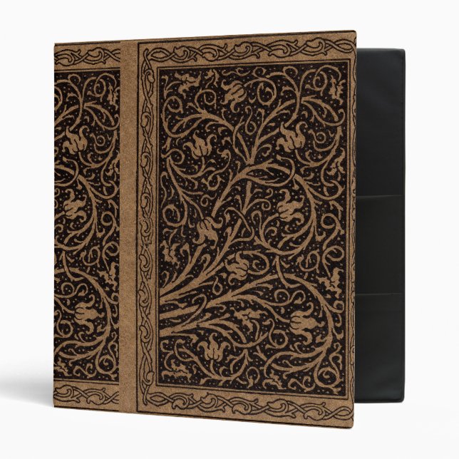 William Morris Campion Tooled Leather Damask Binder (Front/Inside)