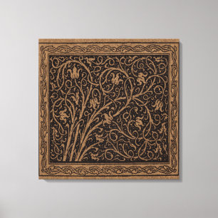 William Morris Campion Tooled Leather Damask Canvas Print