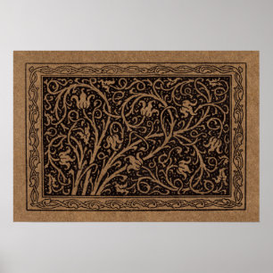 William Morris Campion Tooled Leather Damask Poster