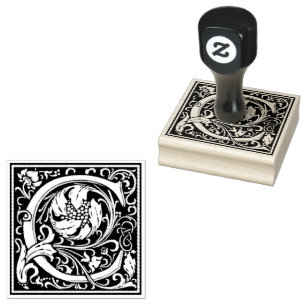 William Morris Capital Letter C Rubber Stamp