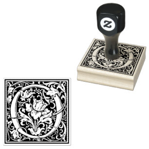 William Morris Capital Letter O Rubber Stamp
