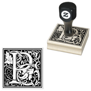 William Morris Capital Letter P Rubber Stamp
