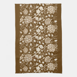 William Morris Carnation Print, Chocolate Brown  Kitchen Towel