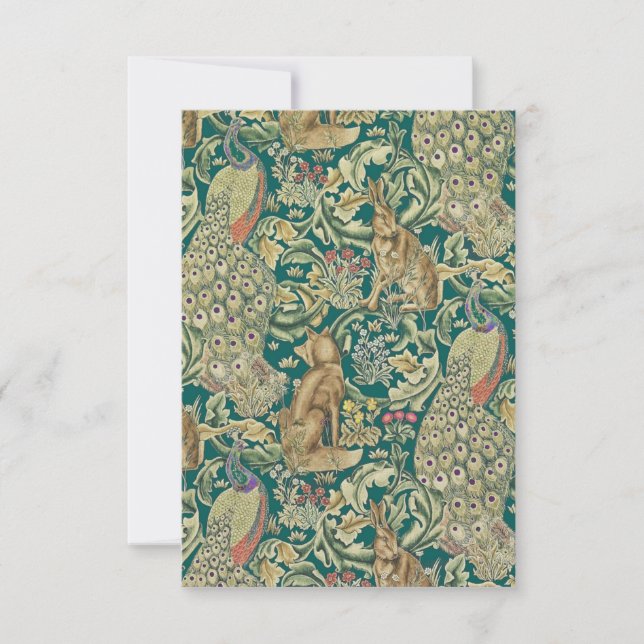 William Morris Carte de remerciements plat "Forest (Devant)