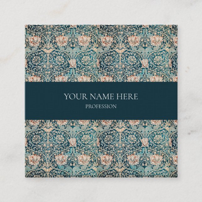 WILLIAM MORRIS CARTE DE VISITE MOTIF BOTANIQUE (Devant)