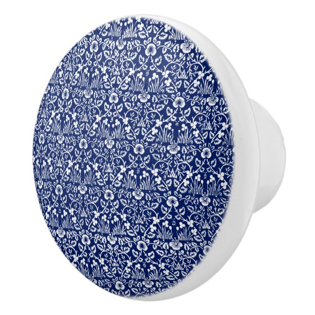 William Morris ceramic knob aesthetic blue decor (Right)