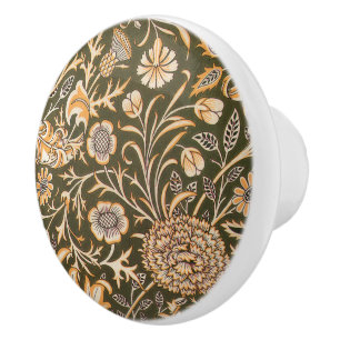 William * Morris  Cherwell Brown Orange Ceramic Knob