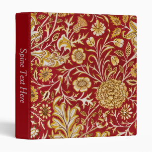 William Morris Cherwell Floral Pattern Red Binder