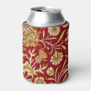 William Morris Cherwell Floral Pattern Red Can Cooler