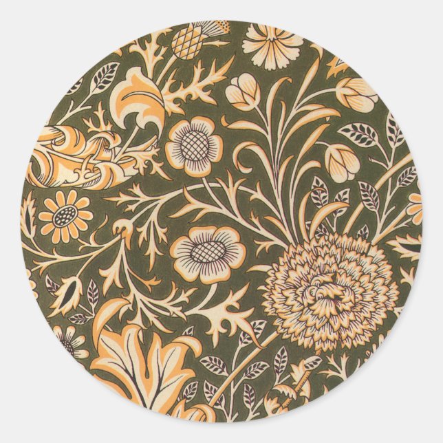 William Morris Cherwell Wallpaper Pattern Classic Round Sticker (Front)
