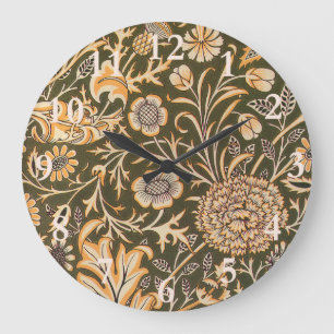William Morris Cherwell Wallpaper Pattern Large Clock
