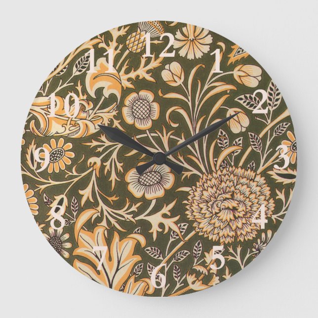 William Morris Cherwell Wallpaper Pattern Large Clock (Front)