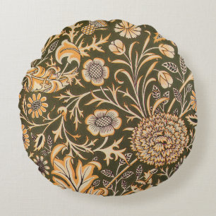 William Morris Cherwell Wallpaper Pattern Round Pillow