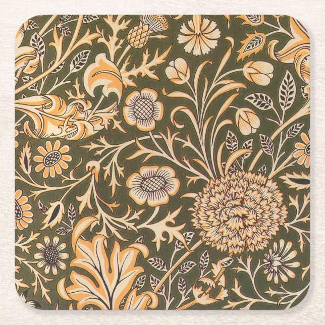 William Morris Cherwell Wallpaper Pattern Square Paper Coaster (Front)