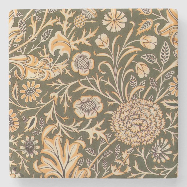 William Morris Cherwell Wallpaper Pattern Stone Coaster (Front)