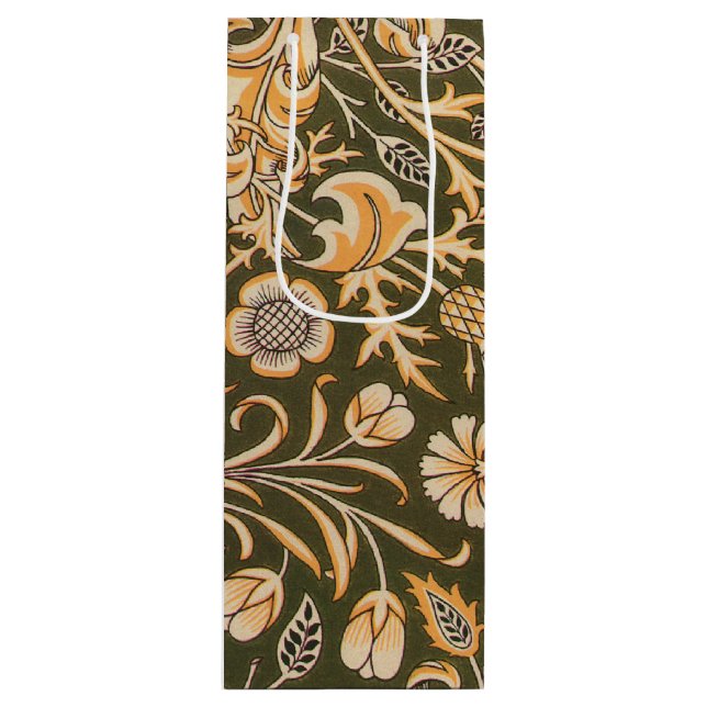 William Morris Cherwell Wallpaper Pattern Wine Gift Bag (Front)