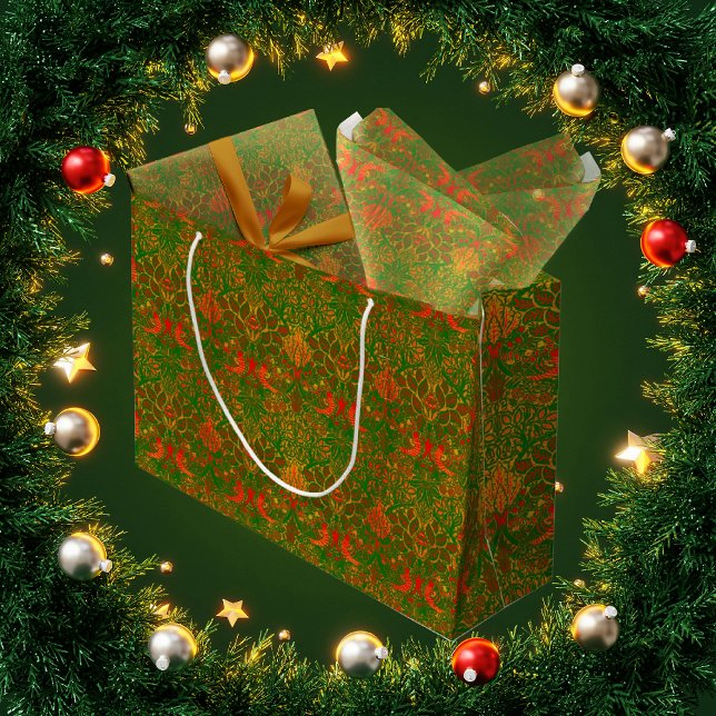 William Morris Christmas Colors  Large Gift Bag (Elegant and classic!)