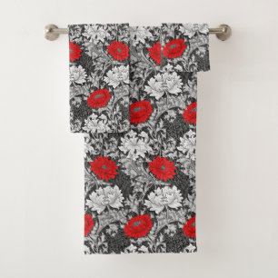 William Morris Chrysanthèmes, gris et rouge