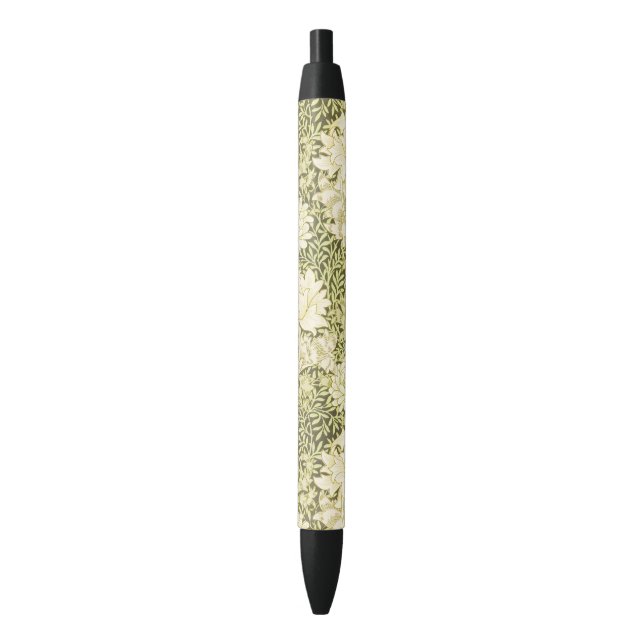 William Morris Chrysanthemum Floral Pattern Black Ink Pen (Front Vertical)
