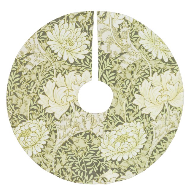 William Morris Chrysanthemum Floral Pattern Brushed Polyester Tree Skirt (Front)