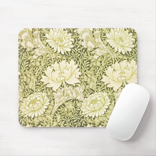 William Morris Chrysanthemum Floral Pattern Mouse Pad (With Mouse)