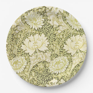 William Morris Chrysanthemum Floral Pattern Paper Plate