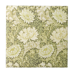William Morris Chrysanthemum Floral Pattern Tile