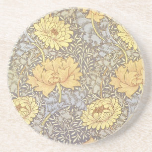 William Morris Chrysanthemum Mum Flowers Coaster