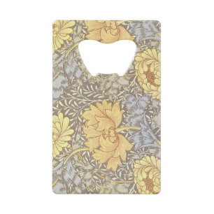 William Morris Chrysanthemum Mum Flowers Credit Card Bottle Opener