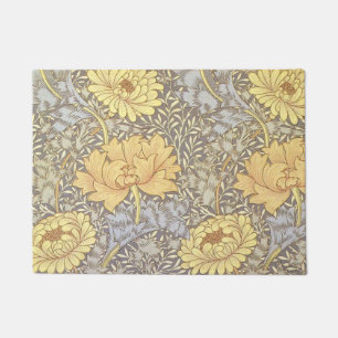 William Morris Chrysanthemum Mum Flowers Doormat