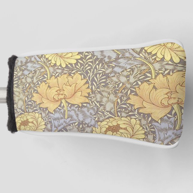 William Morris Chrysanthemum Mum Flowers Golf Head Cover (Front)