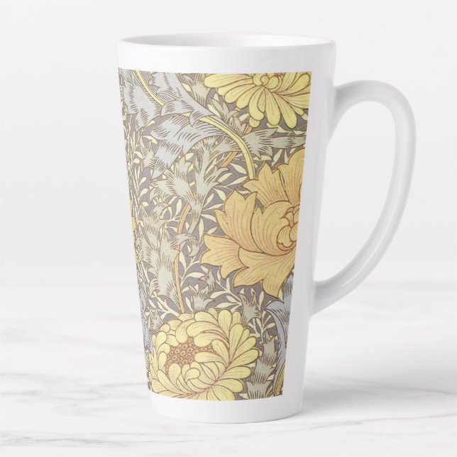 William Morris Chrysanthemum Mum Flowers Latte Mug (Right)