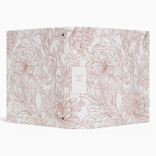 William Morris Chrysanthemum Pattern 3 Ring Binder (Background)