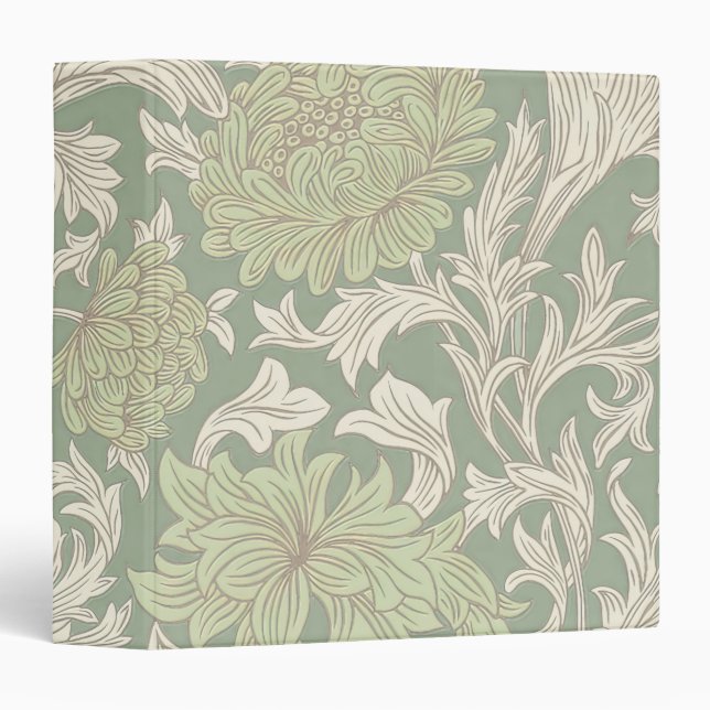 William Morris Chrysanthemum Pattern 3 Ring Binder (Front/Spine)