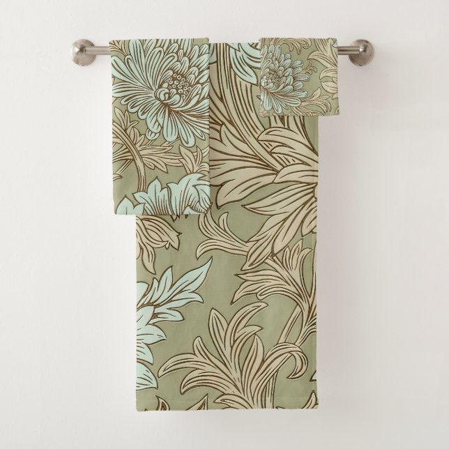 William Morris Chrysanthemum Pattern Bath Towel Se (Insitu)