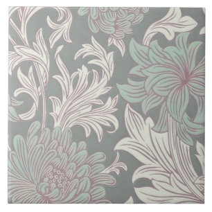 William Morris Chrysanthemum Pattern Ceramic Tile